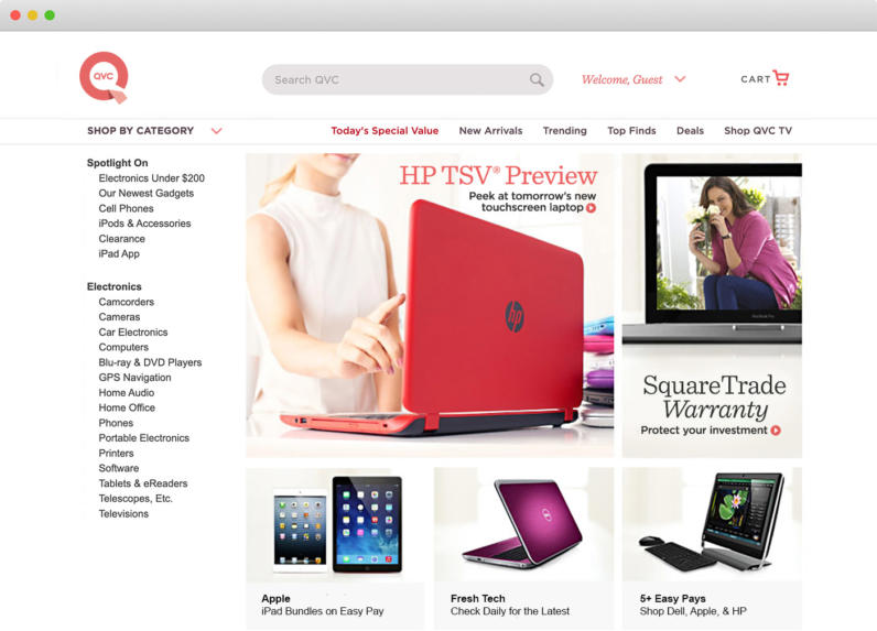 QVC.com - When QVC.com's Electronics team needed a little help during their busy fourth quarter, I jumped in to lend a hand. My contributions: Design, Photo compositing & retouching